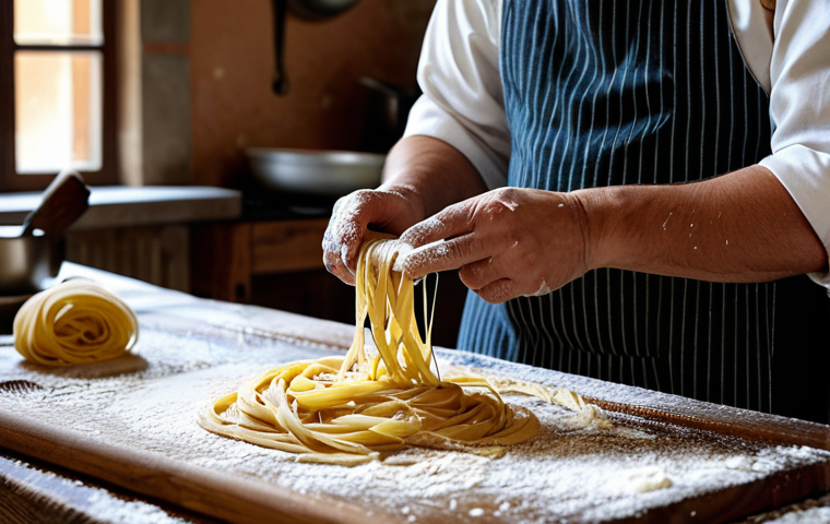 일식조리사 경력 전환 성공 사례 - Pasta Fresca Creation**

"A skilled chef preparing fresh pasta at a wooden table, flour dusting the ...