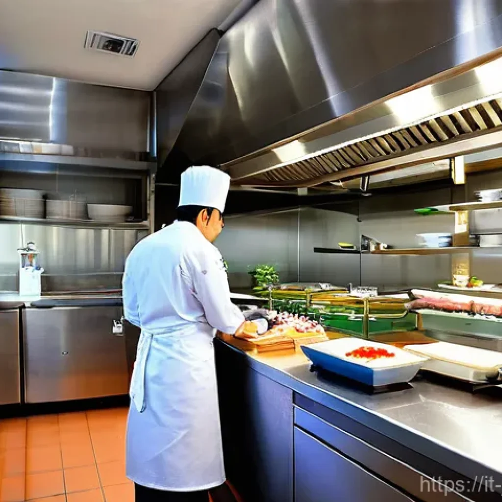 일식조리사와 관련된 법률 및 규정 - **Hygienic and Professional Japanese Kitchen in Italy:**
    "A photorealistic image of a pristine, ...